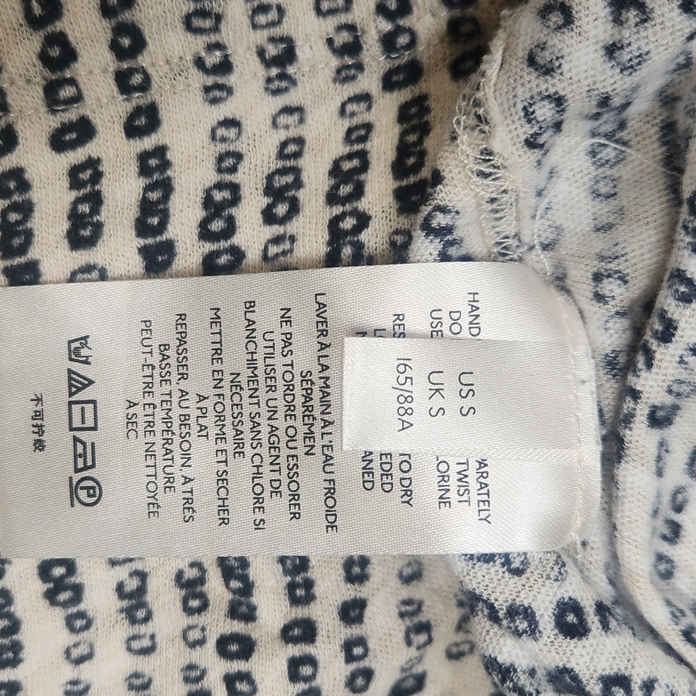 We The Free Cream and Black Oversized Flax Linen & Cotton Short Sleeve Knit Top - Picture 12 of 16